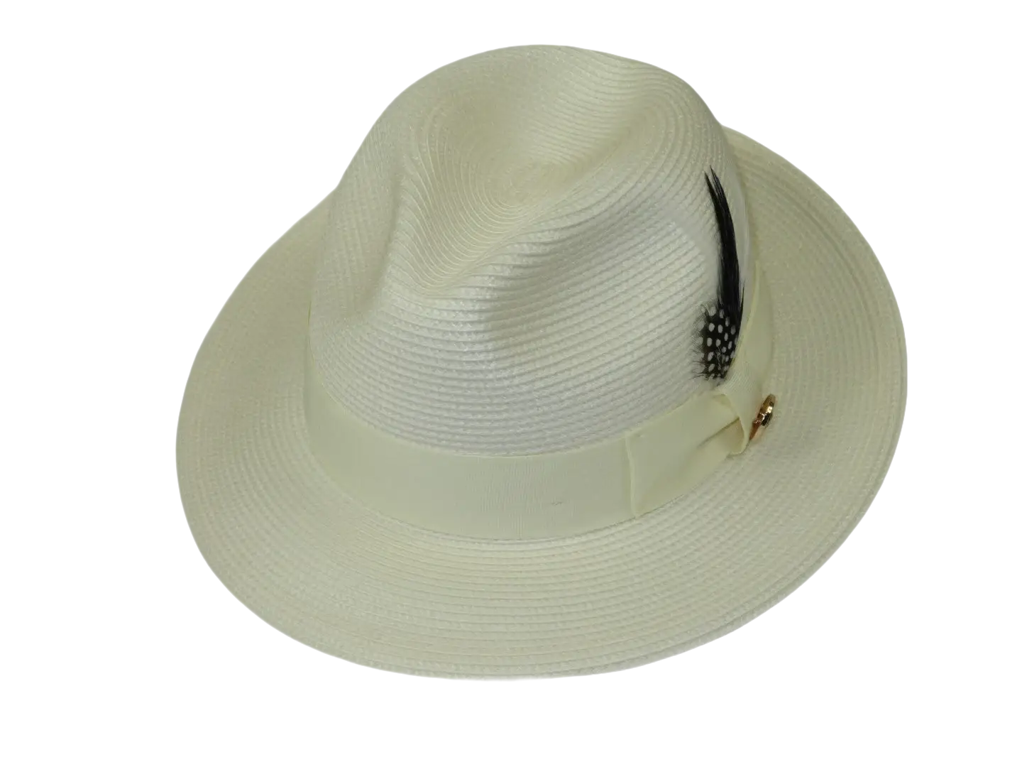 Men's Milani Straw Braided Fedora Hat Soft Crushable FDS-002 Solid Ivory