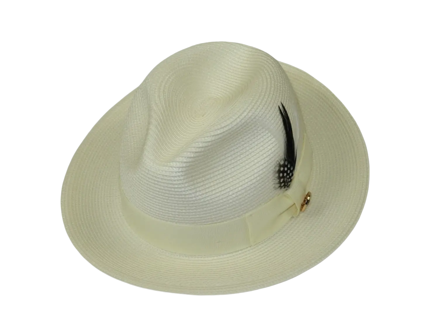 Men's Milani Straw Braided Fedora Hat Soft Crushable FDS-002 Solid Ivory