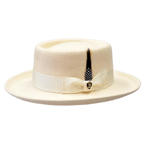 Men Bruno Capelo Hat Australian Wool Crushable Wide Brim GAMBLER GAM103 Ivory