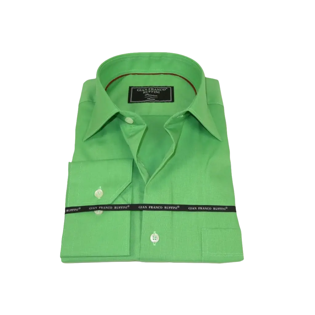 Men's Dress Shirt GIAN FRANCO RUFFINI Turkey 100% Cotton GFR-1 Green