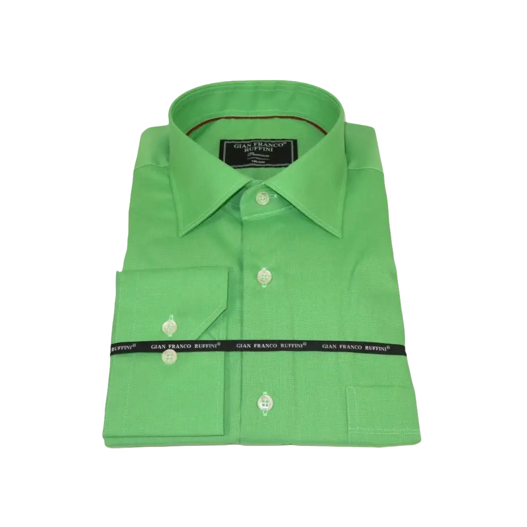 Men's Dress Shirt GIAN FRANCO RUFFINI Turkey 100% Cotton GFR-1 Green