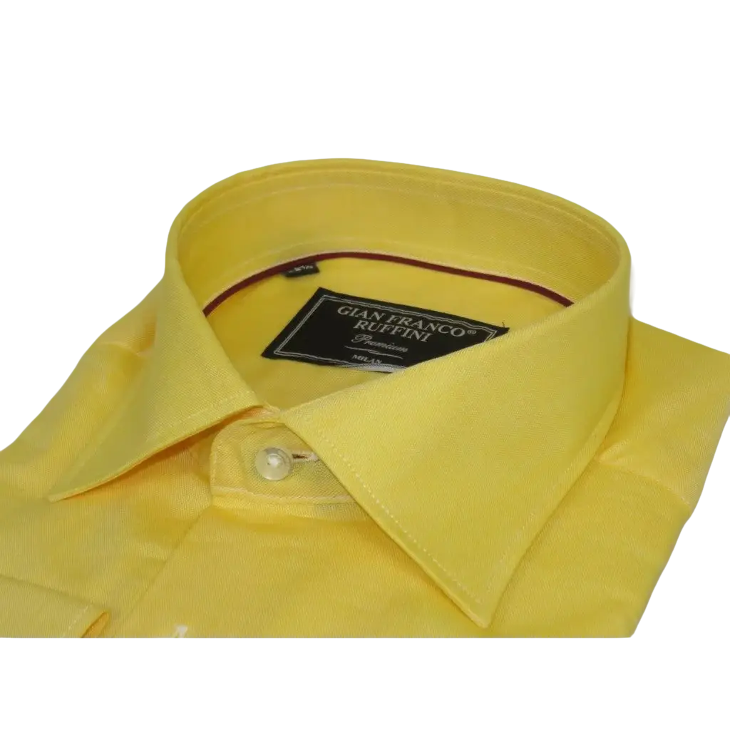 Men's Dress Shirt GIAN FRANCO RUFFINI Turkey 100% Cotton GFR-2 Yellow
