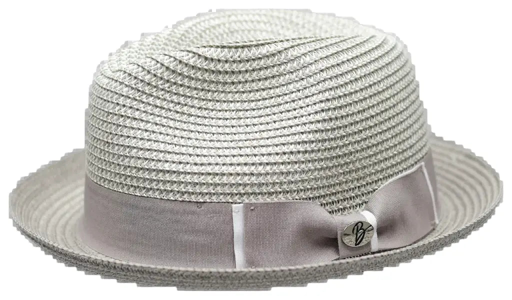 Men's Bently Soft Fedora Briad Straw Hat Stingy Brim Gino Gi217 Silver Gray