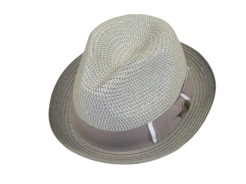 Men's Bently Soft Fedora Briad Straw Hat Stingy Brim Gino Gi217 Silver Gray