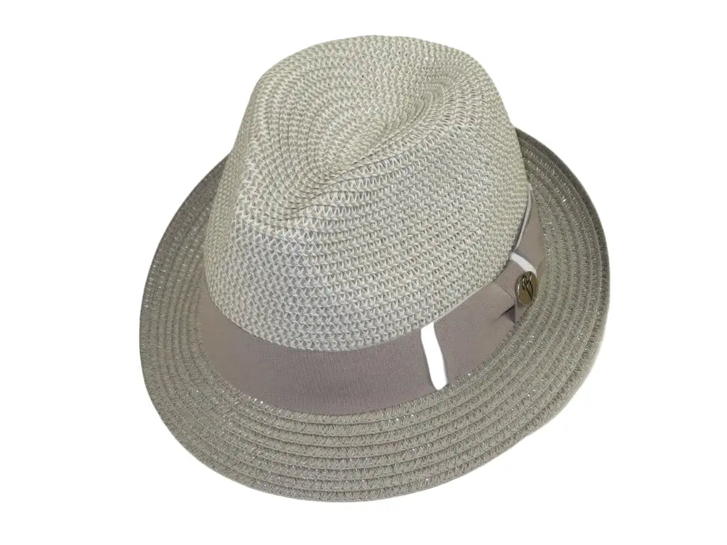 Men's Bently Soft Fedora Briad Straw Hat Stingy Brim Gino Gi217 Silver Gray