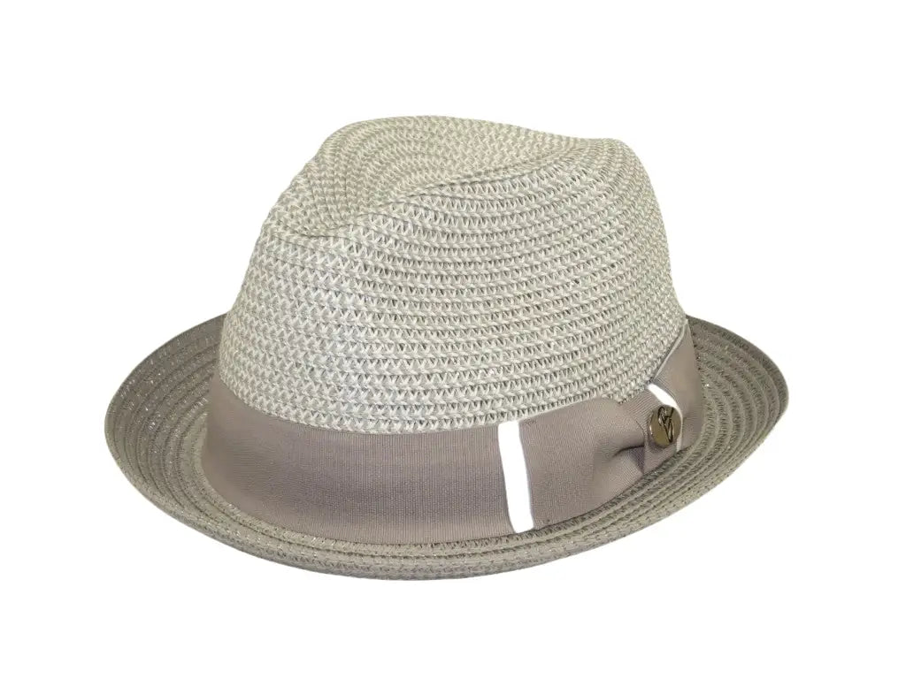 Men's Bently Soft Fedora Briad Straw Hat Stingy Brim Gino Gi217 Silver Gray