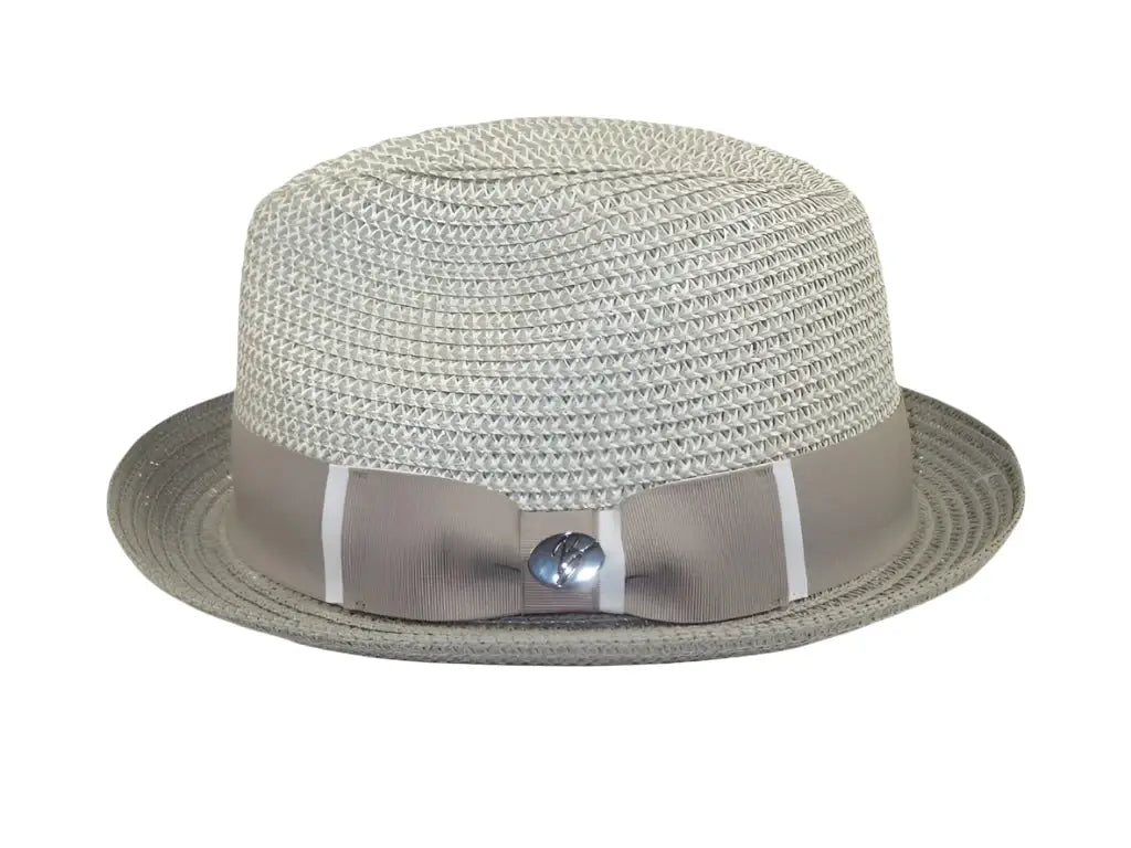 Men's Bently Soft Fedora Briad Straw Hat Stingy Brim Gino Gi217 Silver Gray