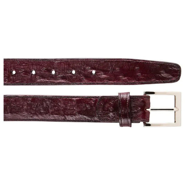 Men's Belvedere Belt Genuine Ostrich Quill up to Size 44 #2001 Burgundy