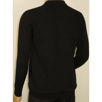Men's Sweater Knit By BRANGO Turkey Polo Neck Cotton Blend 21228 Black