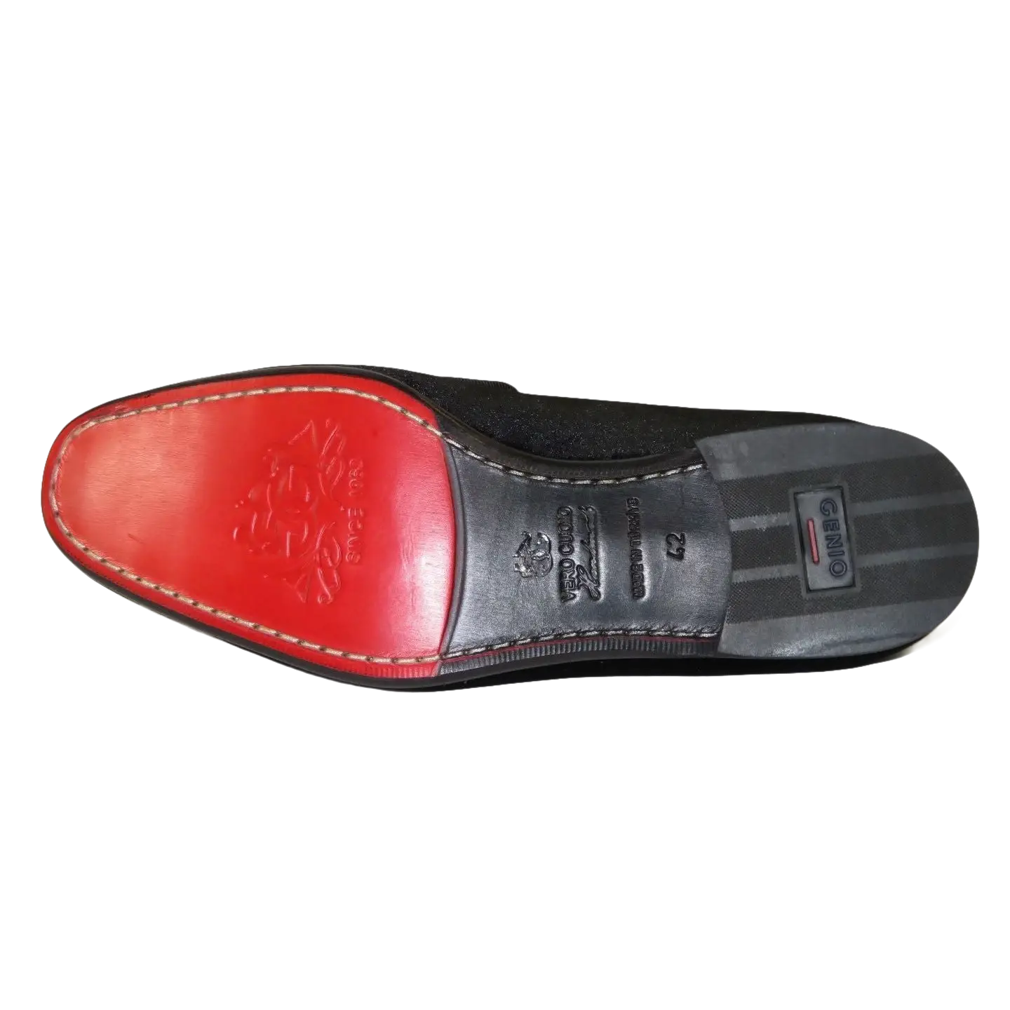 Men's GENIO Velvet Upper Leather Red Sole Shoes Turkey 120194637 Burgundy