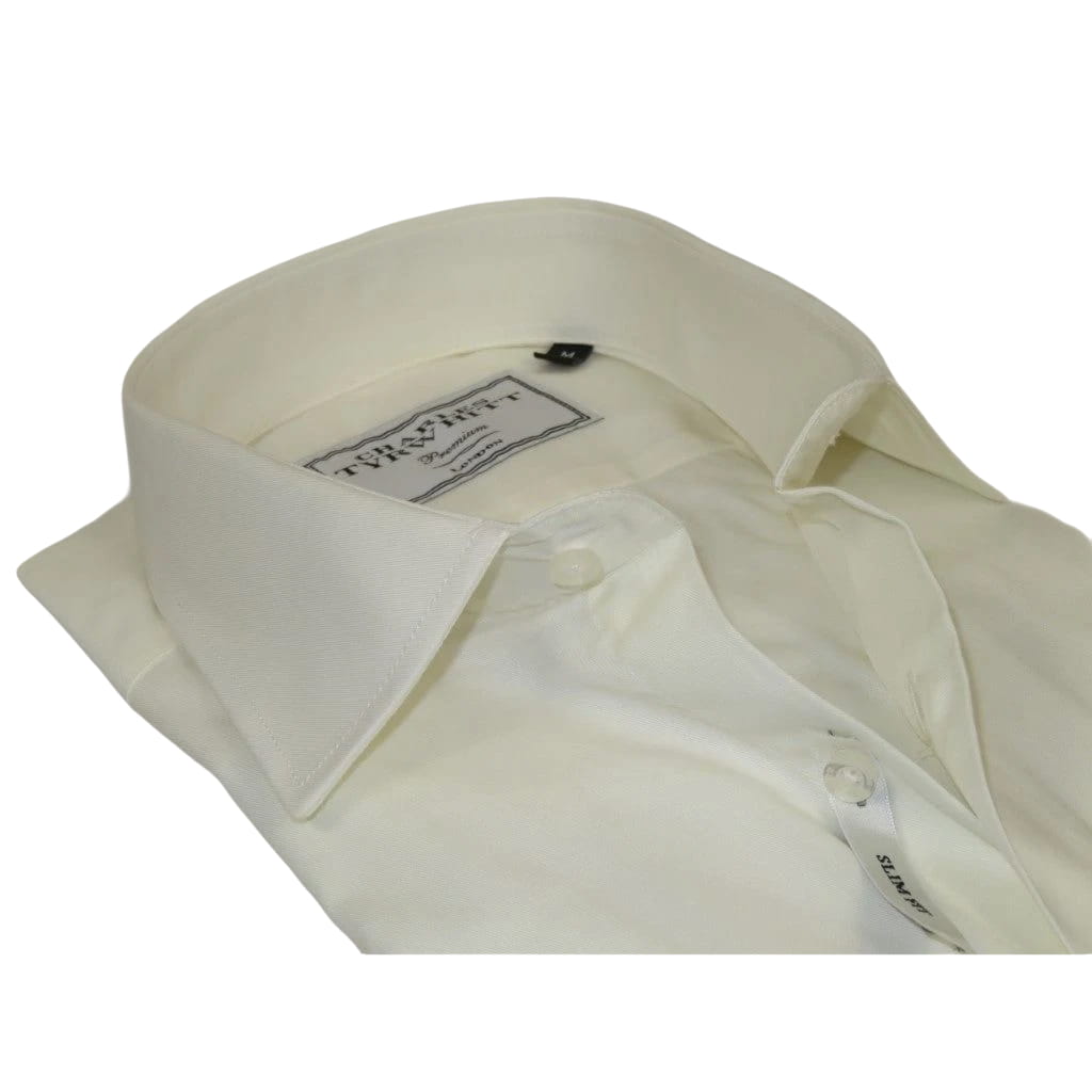 Men's Shirt Charles TYRWHITT Turkey 100% Cotton Spread Collar CHT-10 Ivory