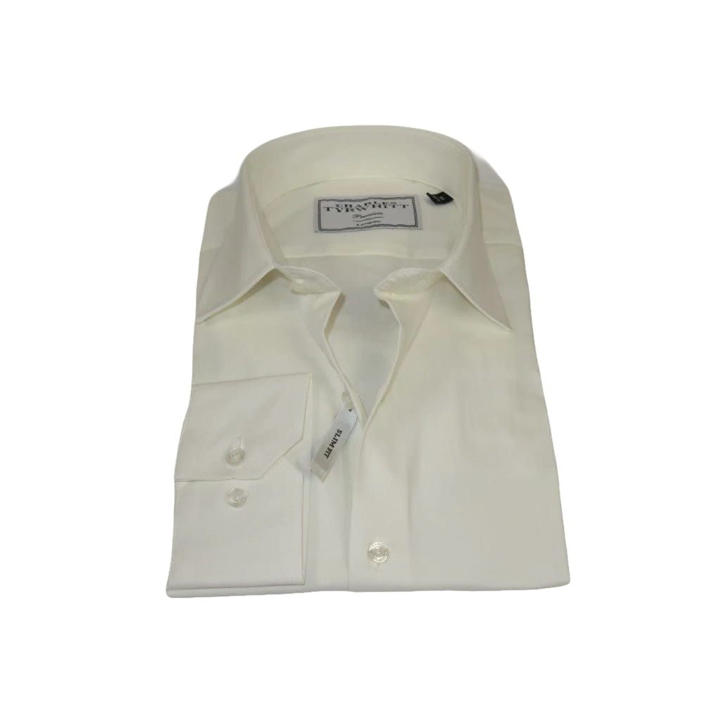 Men's Shirt Charles TYRWHITT Turkey 100% Cotton Spread Collar CHT-10 Ivory