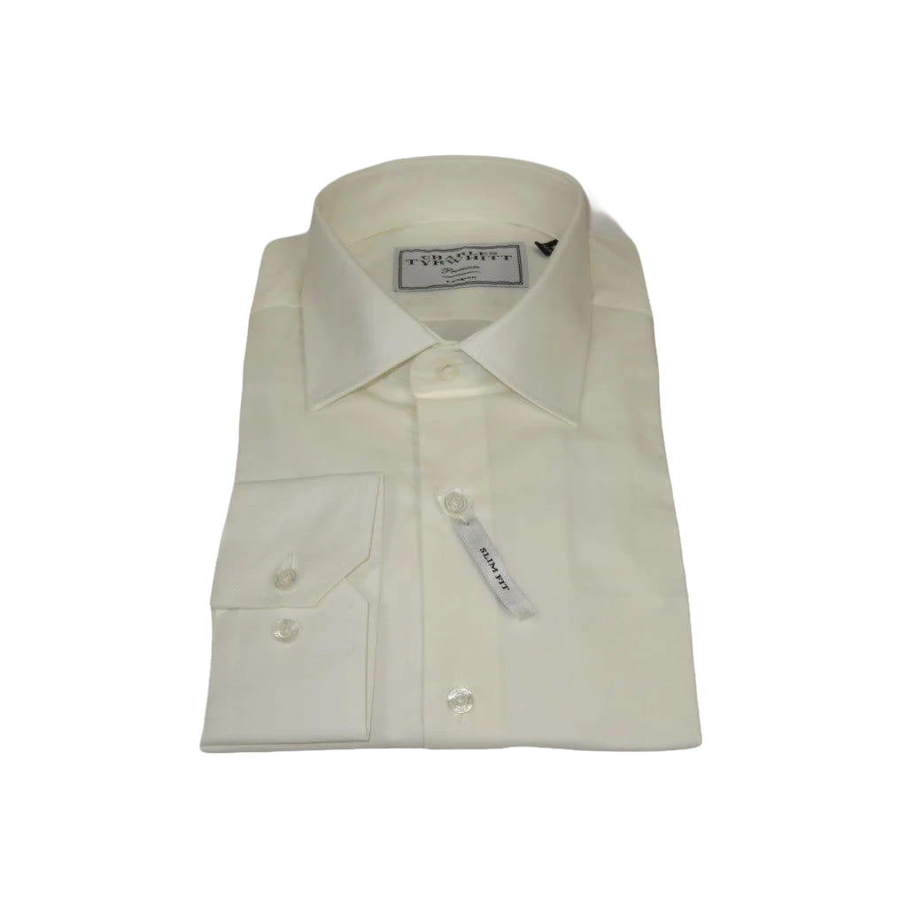 Men's Shirt Charles TYRWHITT Turkey 100% Cotton Spread Collar CHT-10 Ivory