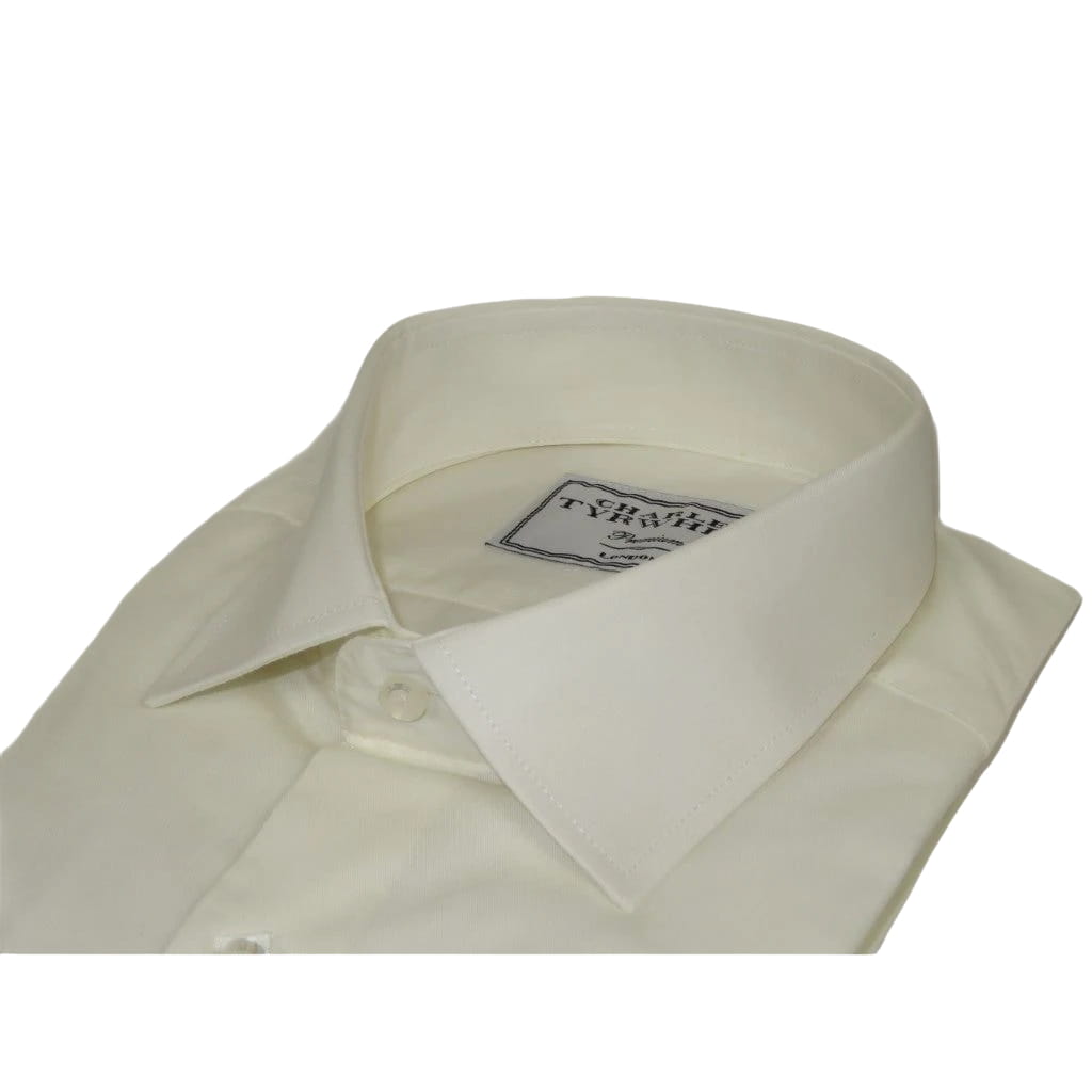 Men's Shirt Charles TYRWHITT Turkey 100% Cotton Spread Collar CHT-10 Ivory