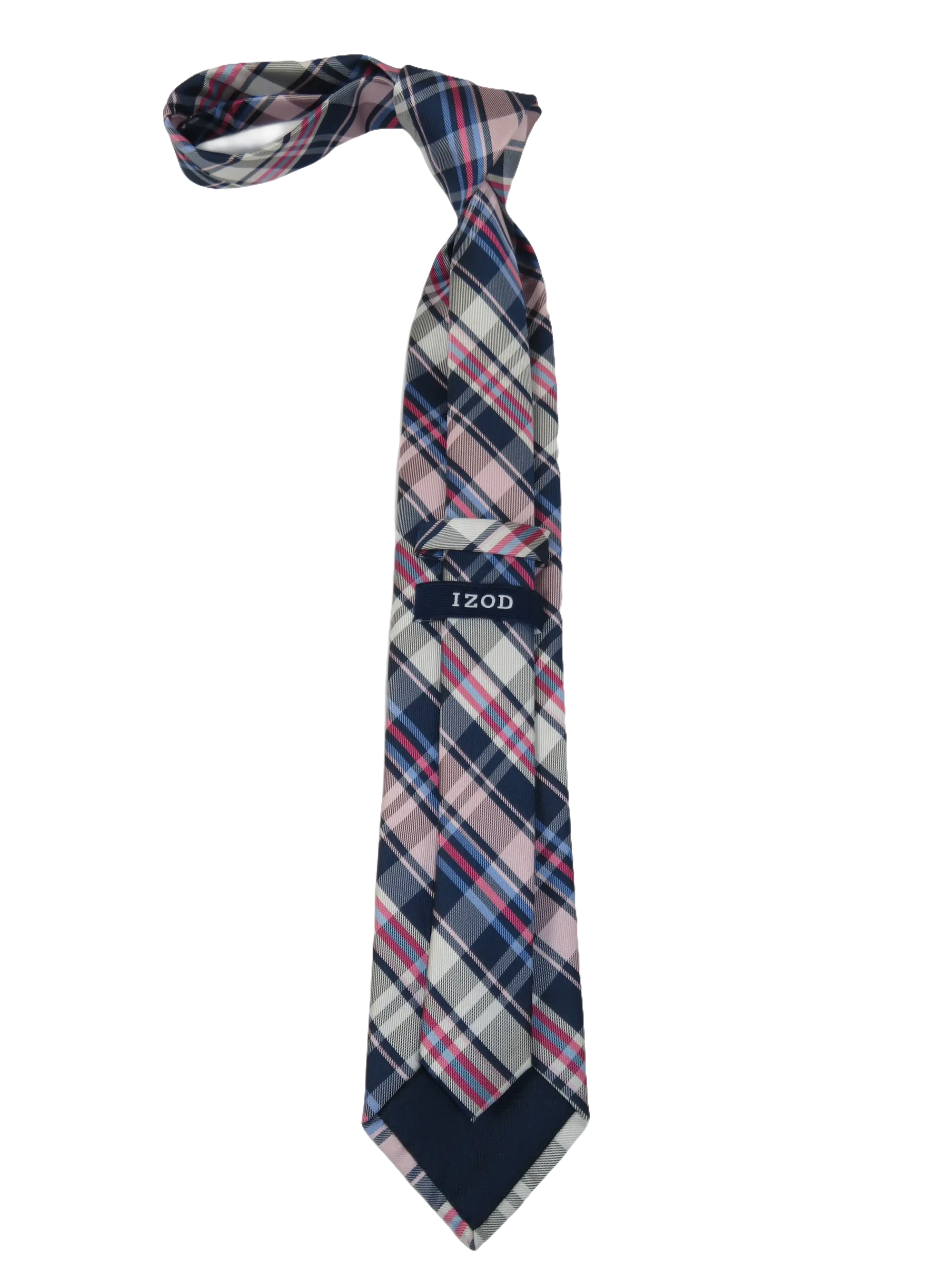 Men's IZOD Tie Classic Woven Silky Feel #Izod-1 Pink Blue English Plaid