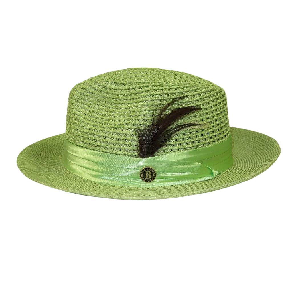 Men's Summer Spring Braid Straw style Hat by BRUNO CAPELO JULIAN JU926 Apple