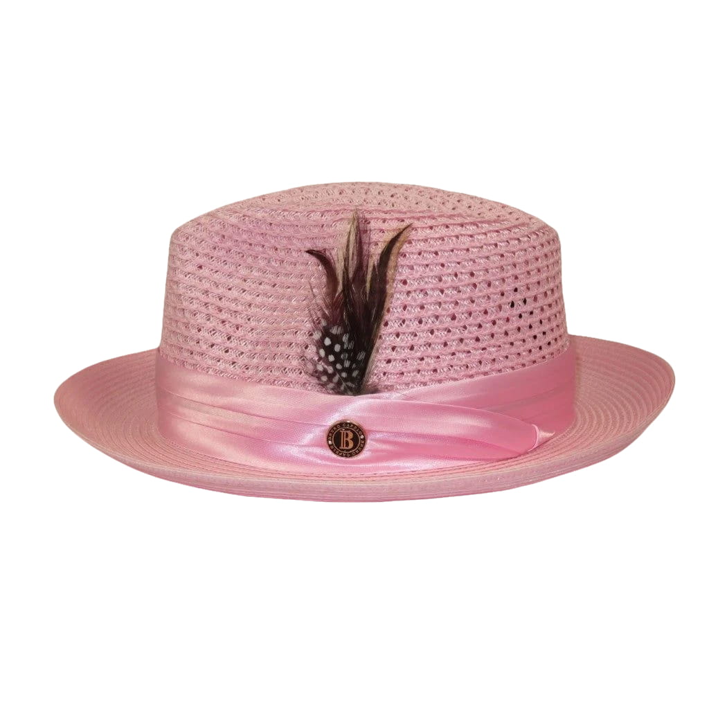 Men's Summer Spring Braid Straw style Hat by BRUNO CAPELO JULIAN JU902 Pink