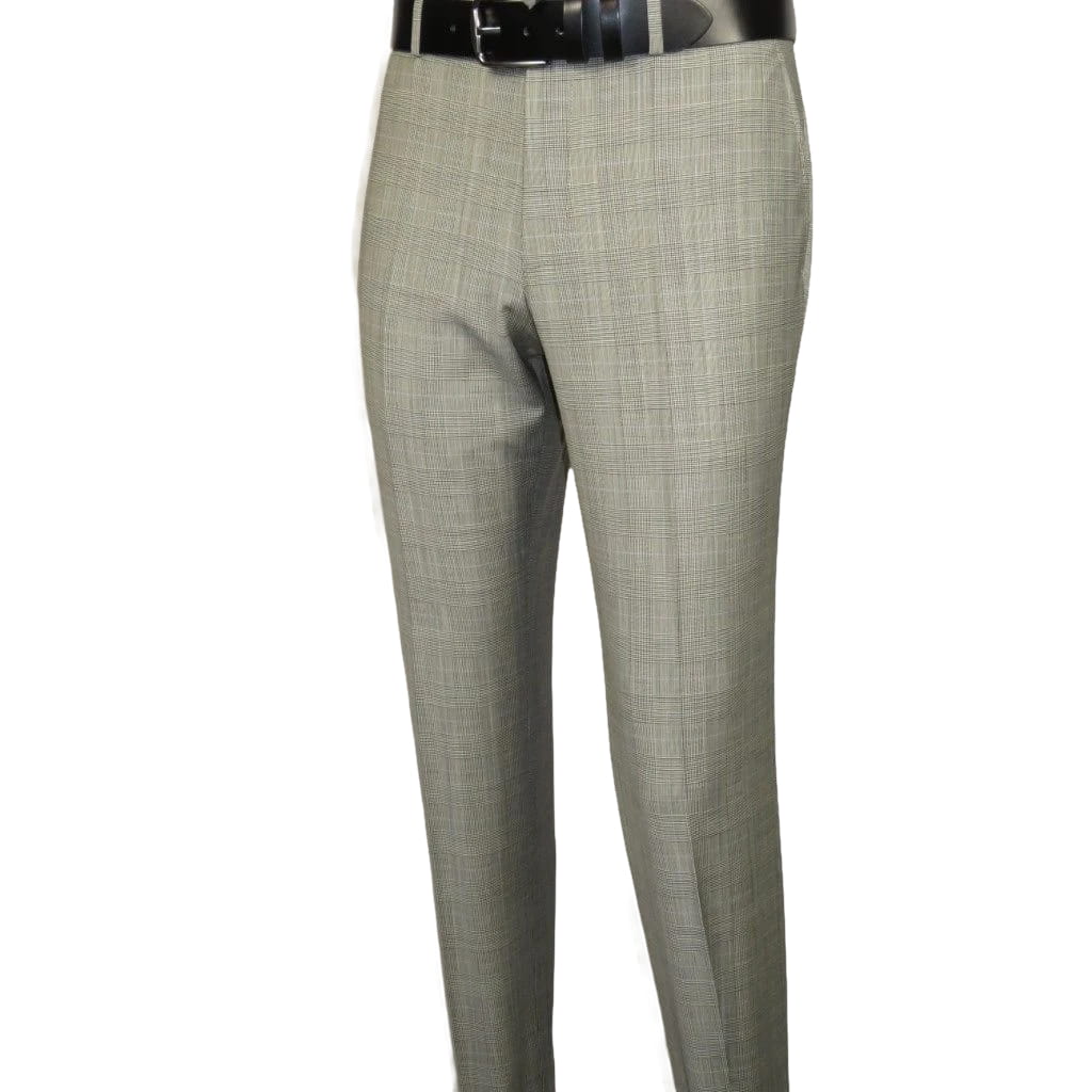 Men Suit BERLUSCONI Turkey Italian Wool 180's Glenn Plaid K167-06 Black White