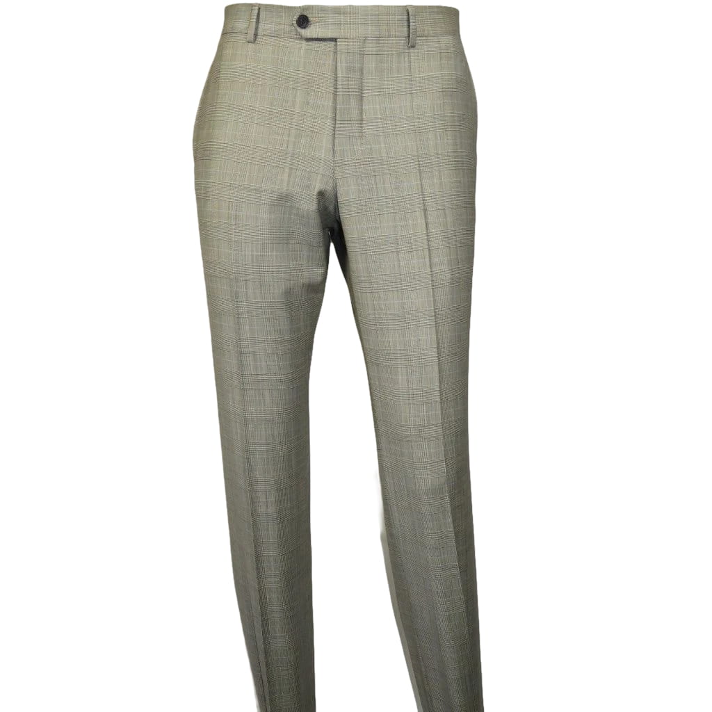 Men Suit BERLUSCONI Turkey Italian Wool 180's Glenn Plaid K167-06 Black White