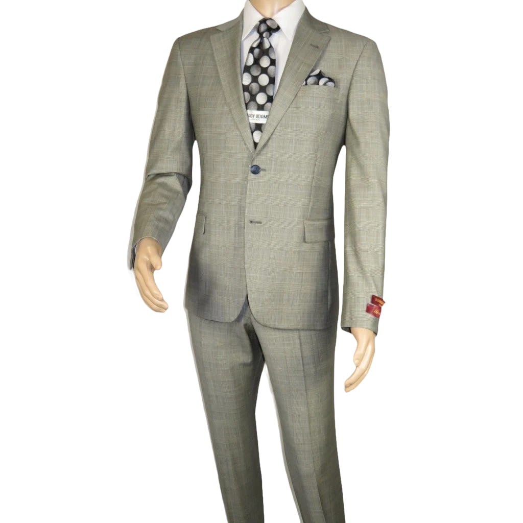Men Suit BERLUSCONI Turkey Italian Wool 180's Glenn Plaid K167-06 Black White
