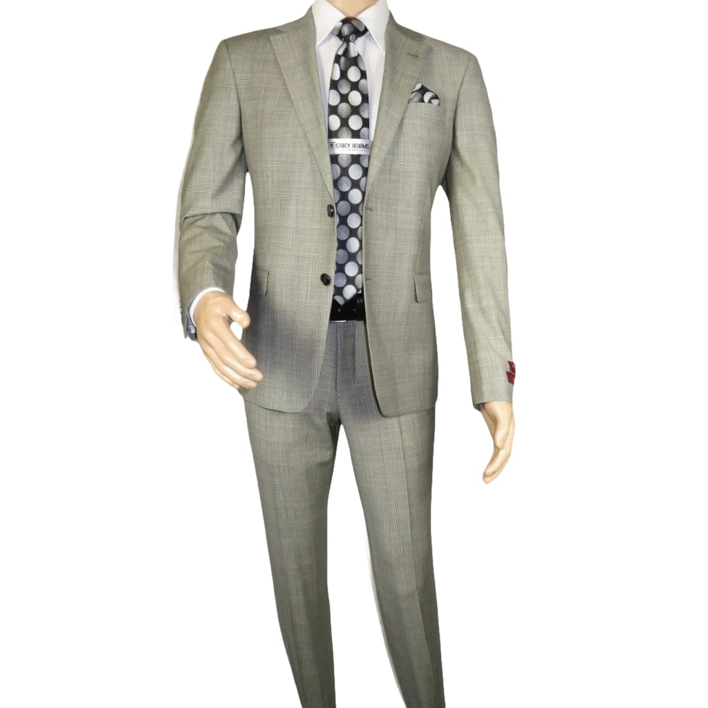 Men Suit BERLUSCONI Turkey Italian Wool 180's Glenn Plaid K167-06 Black White