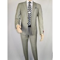 Men Suit BERLUSCONI Turkey Italian Wool 180's Glenn Plaid K167-06 Black White