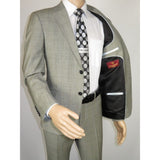 Men Suit BERLUSCONI Turkey Italian Wool 180's Glenn Plaid K167-06 Black White