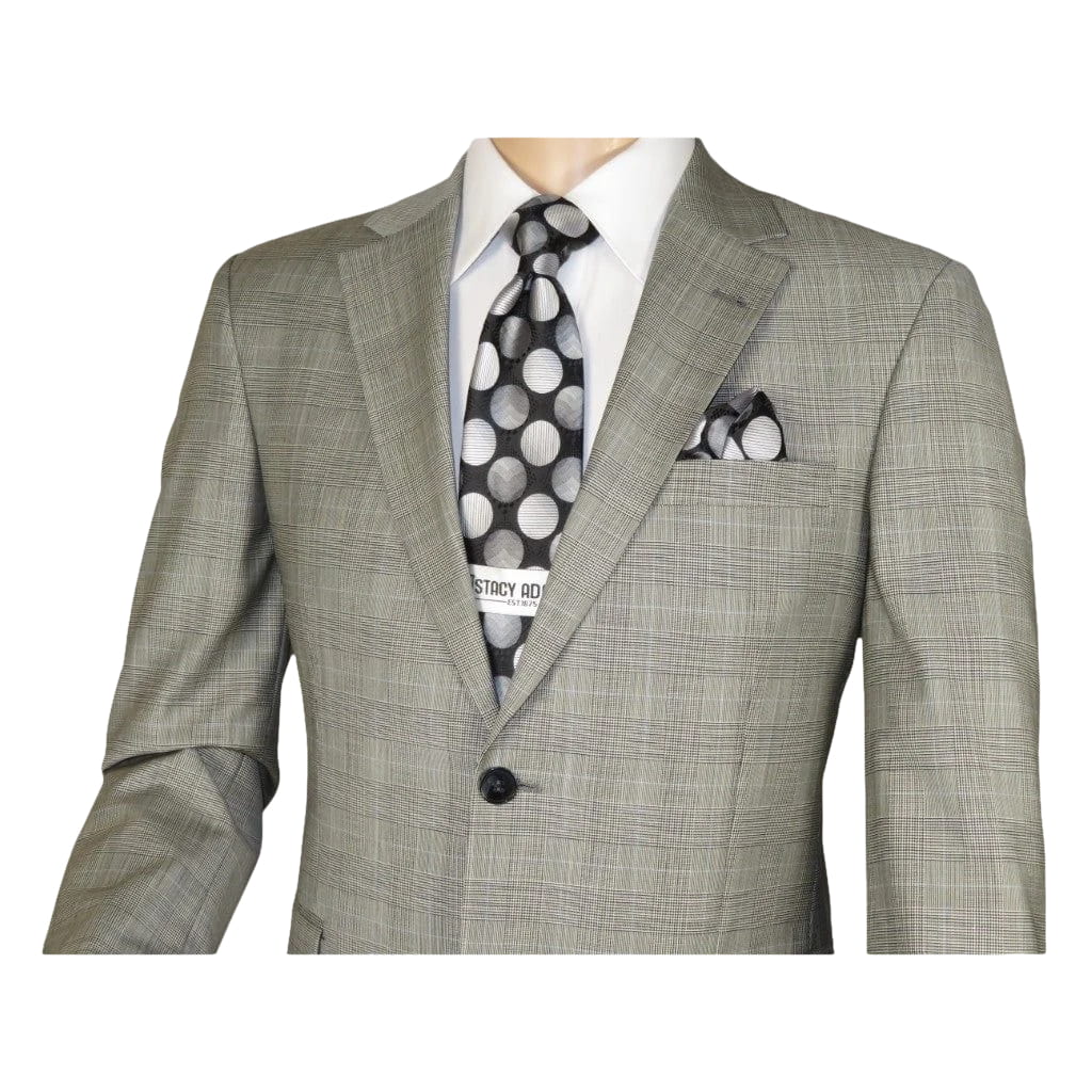 Men Suit BERLUSCONI Turkey Italian Wool 180's Glenn Plaid K167-06 Black White