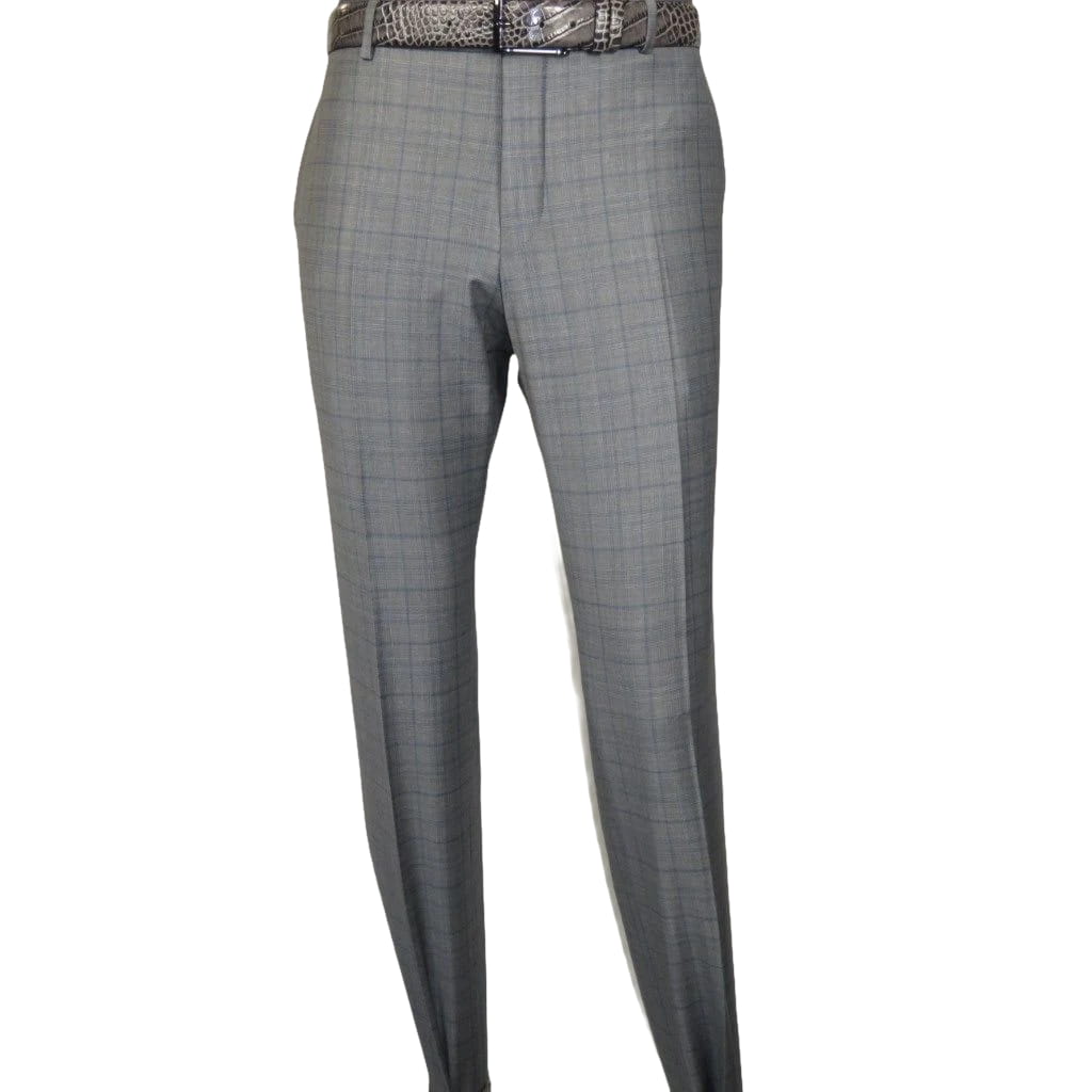 Men Suit BERLUSCONI Turkey Italian Wool 180's Glenn Plaid K230-12 Gray Blue