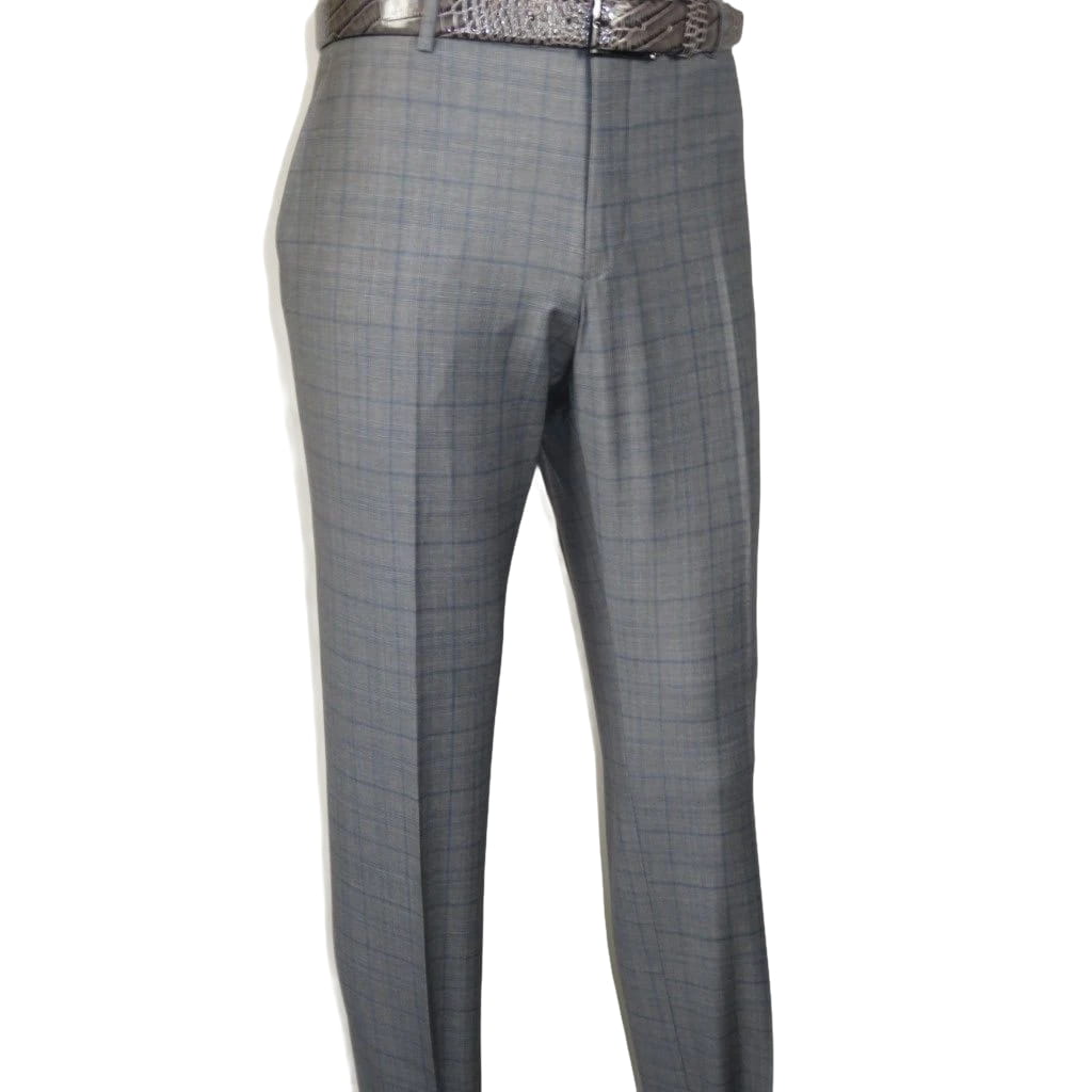 Men Suit BERLUSCONI Turkey Italian Wool 180's Glenn Plaid K230-12 Gray Blue