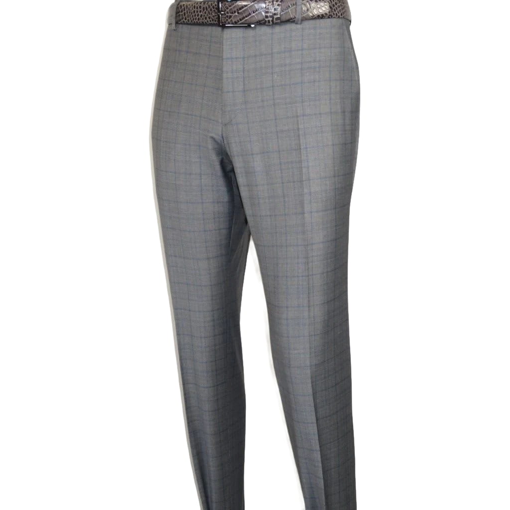 Men Suit BERLUSCONI Turkey Italian Wool 180's Glenn Plaid K230-12 Gray Blue