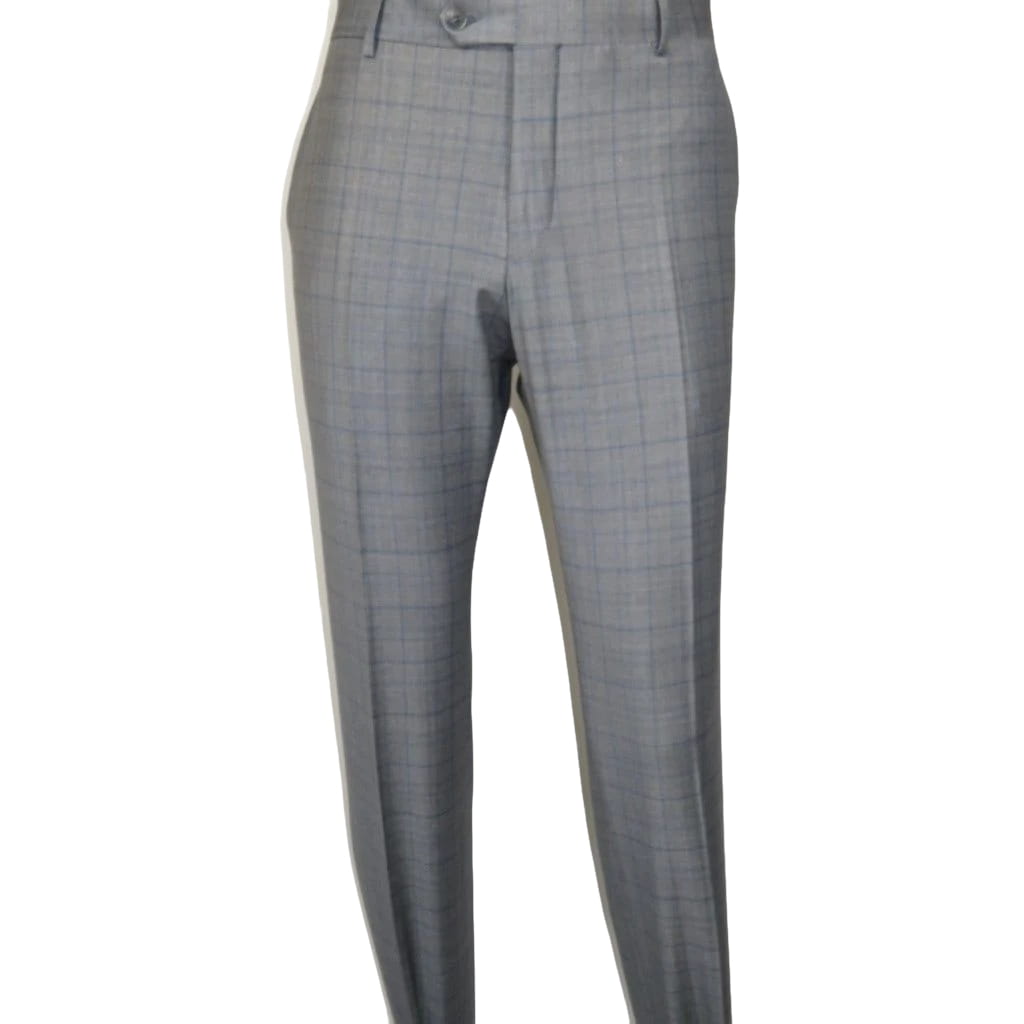 Men Suit BERLUSCONI Turkey Italian Wool 180's Glenn Plaid K230-12 Gray Blue
