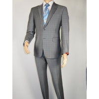 Men Suit BERLUSCONI Turkey Italian Wool 180's Glenn Plaid K230-12 Gray Blue