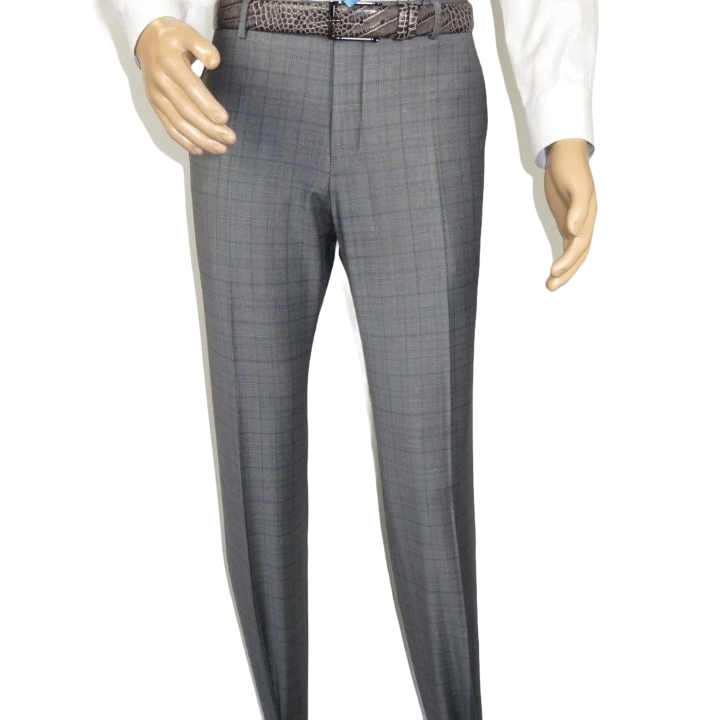 Men Suit BERLUSCONI Turkey Italian Wool 180's Glenn Plaid K230-12 Gray Blue