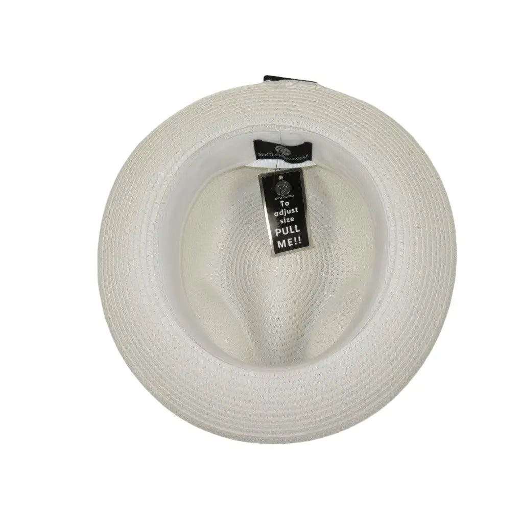 Men's Bently Semi Crushable Fedora Pinch Front Briad Hat Leonardo LE230 White