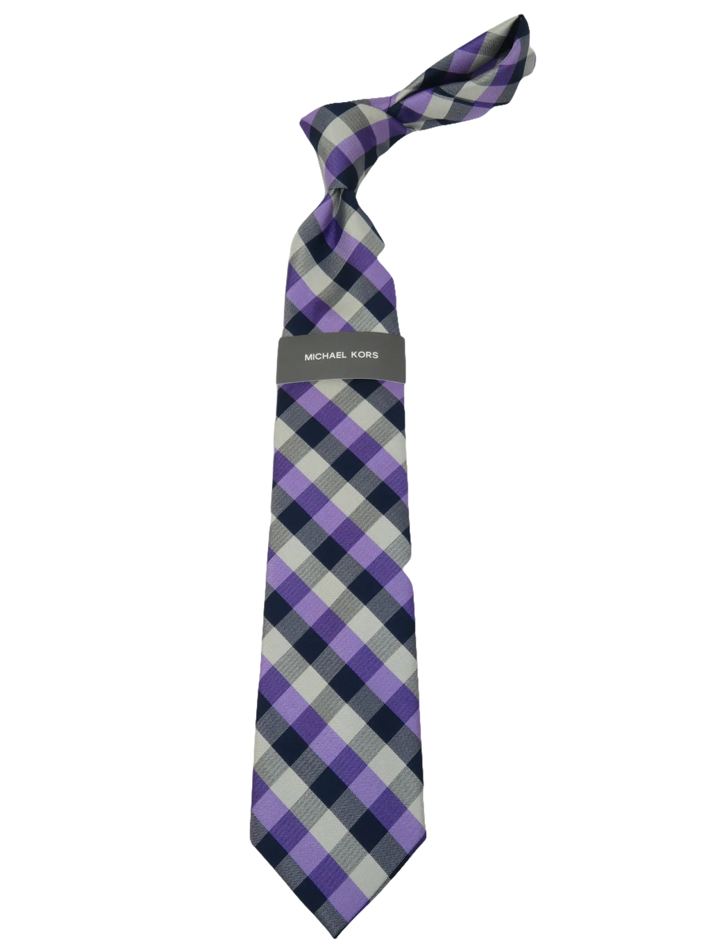 Men's Michael Kors Tie Classic Woven Silky Feel #MK-1 Lavender Checker