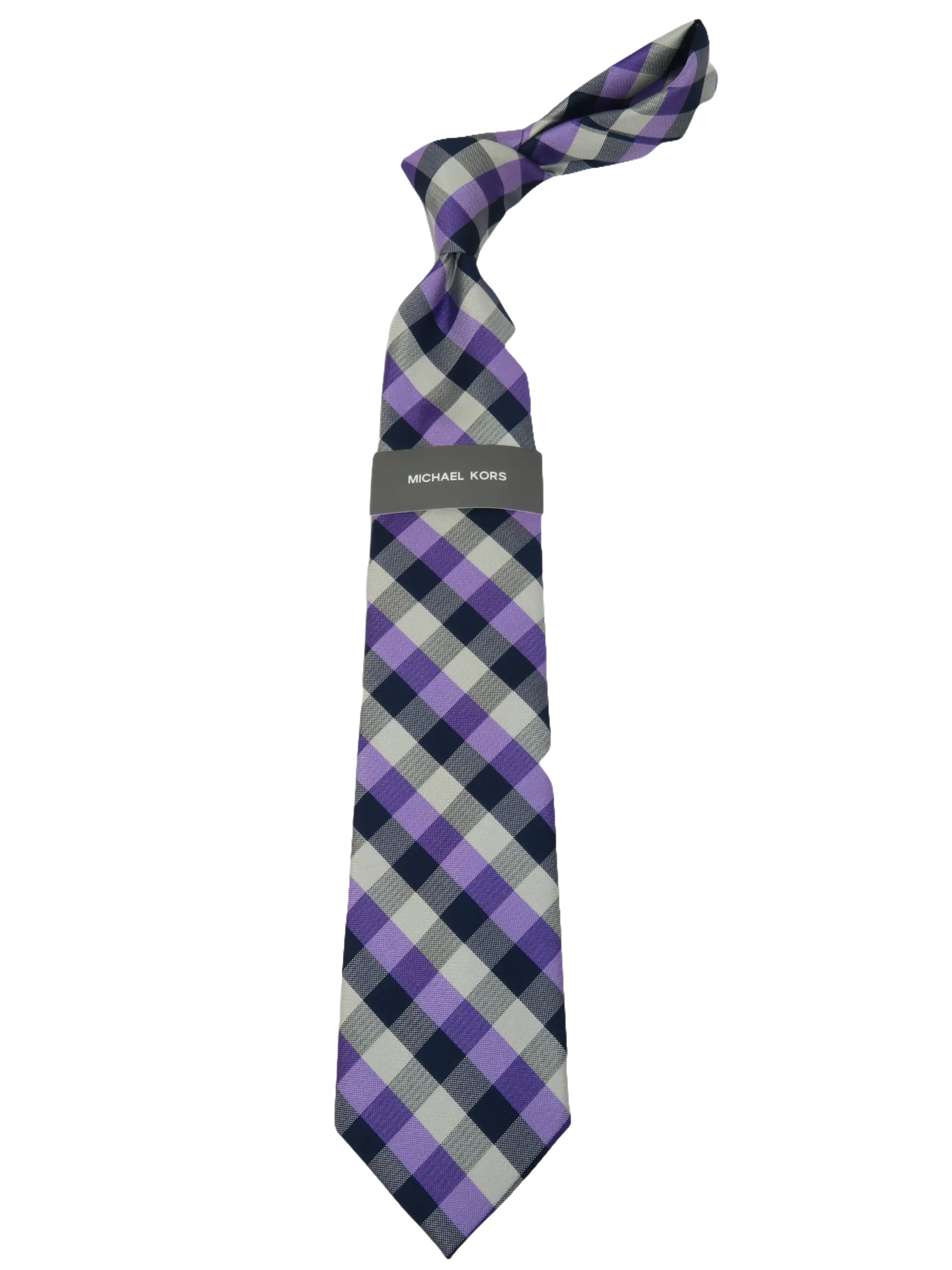 Men's Michael Kors Tie Classic Woven Silky Feel #MK-1 Lavender Checker