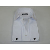 Men's Dress Shirt MARCUZZI Turkey 100% Soft Cotton French Cuffs Marc3 White