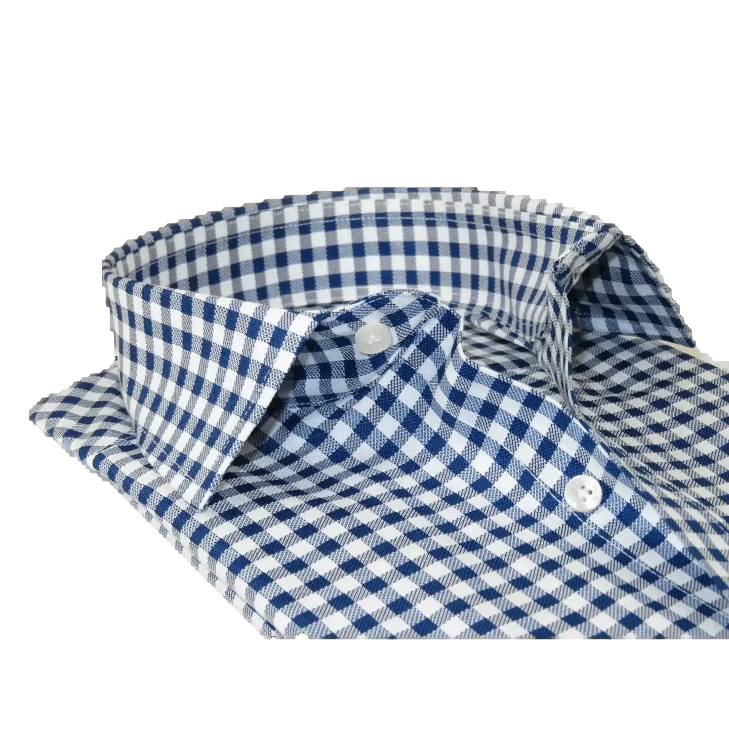Men's Sports Dress Shirt MARCUZZI Turkey 100% Soft Cotton Marc9 Navy Checker