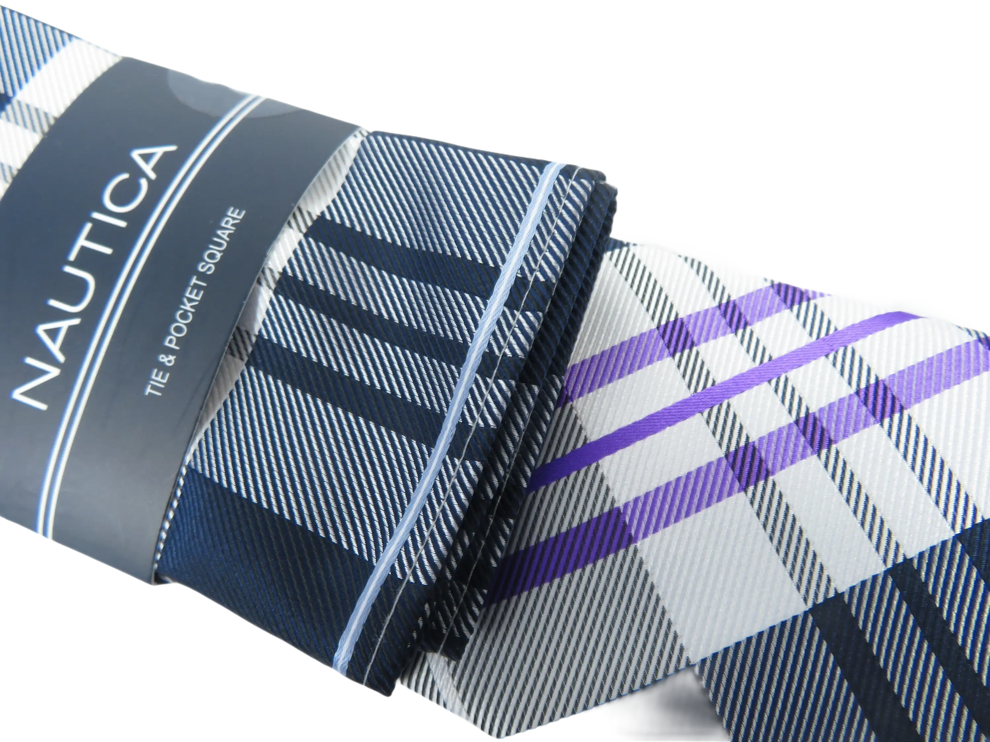 Men's  Nautica Tie and Hankie Set Woven Silky Feel #Nautica-2 Lavender