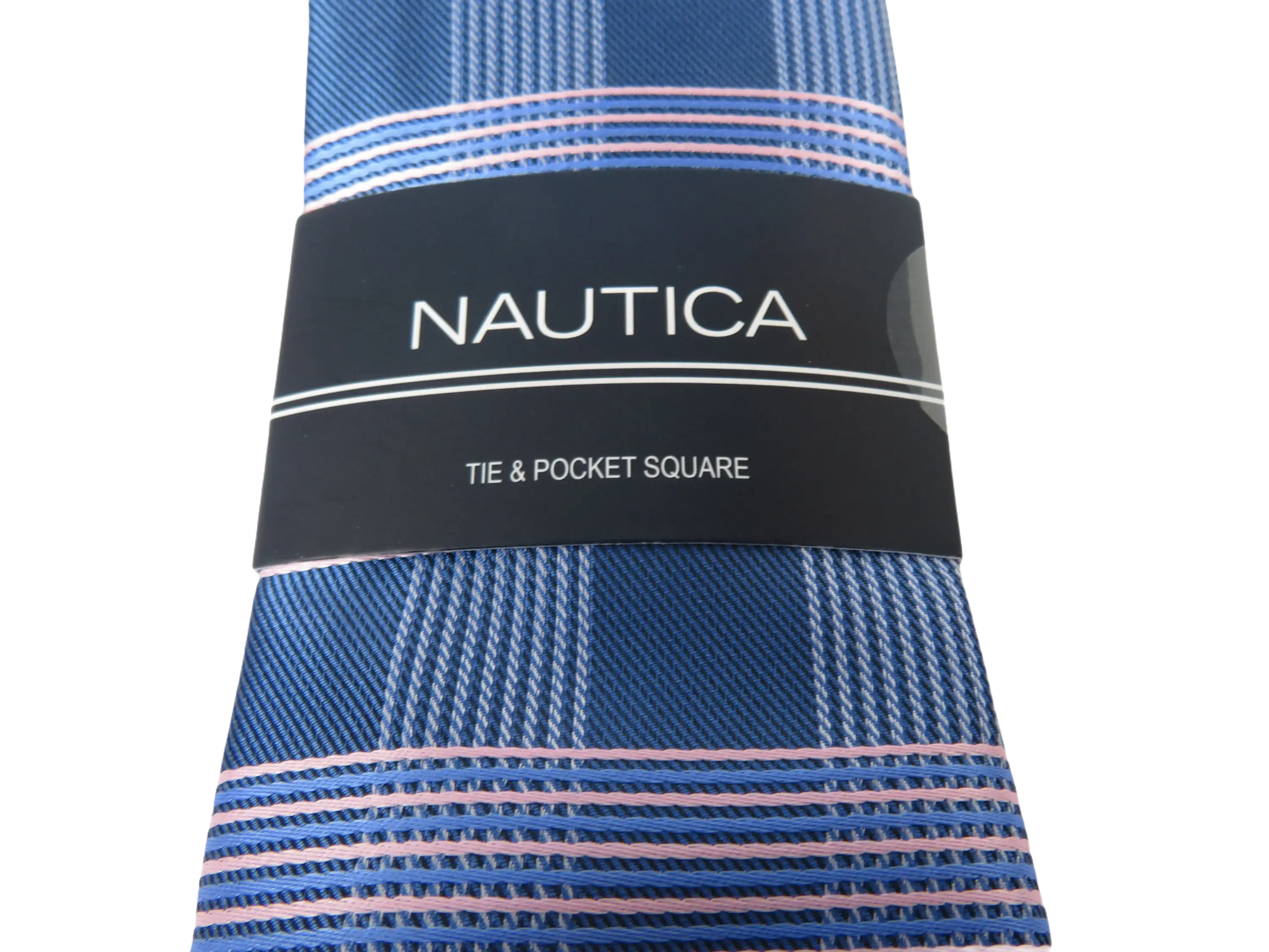 Men's  Nautica Tie and Hankie Set Woven Silky Feel #Nautica-4 Lavender Blue