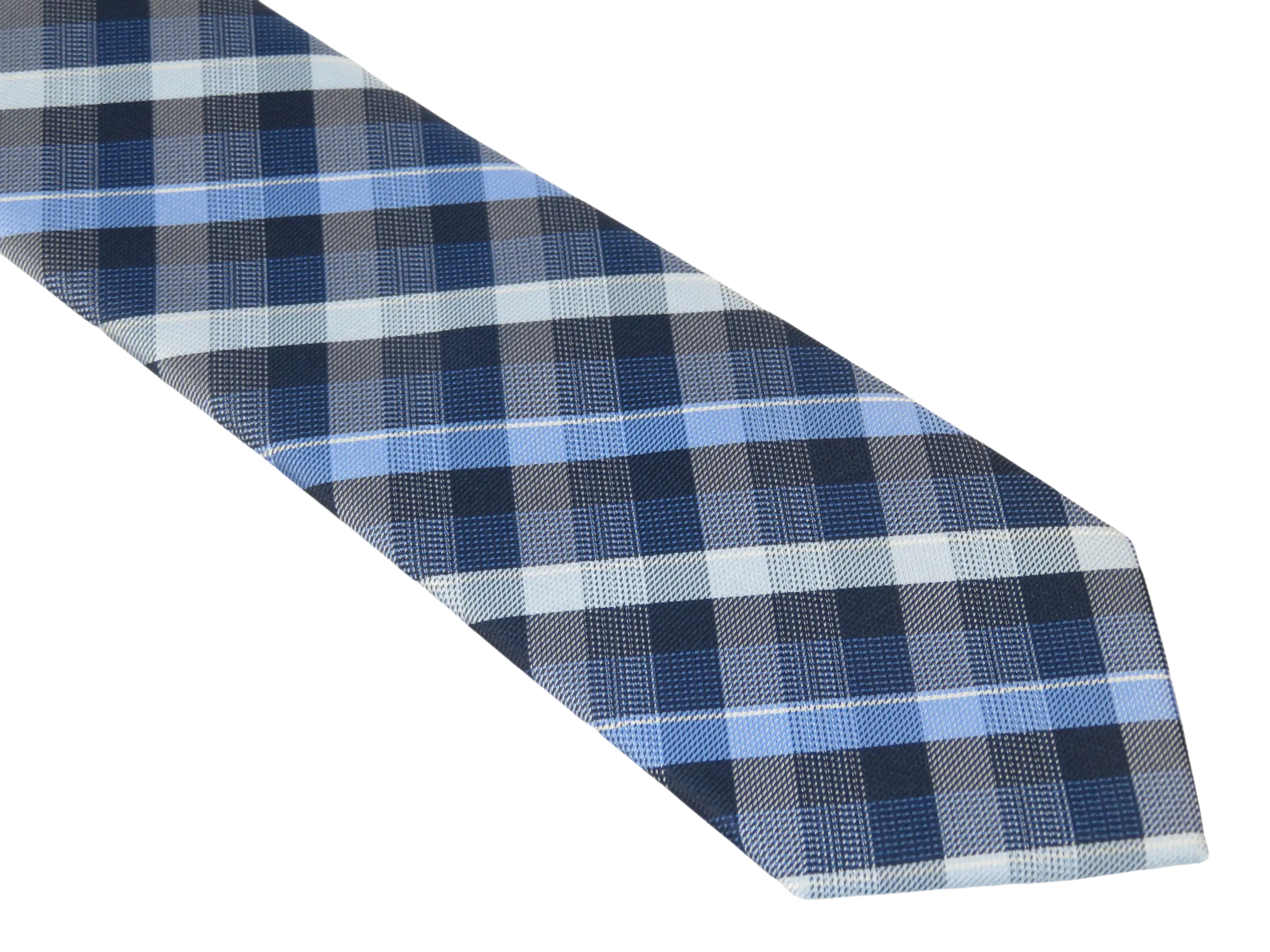 Men's Nicole Miller Tie Classic Woven Silky Feel #Nicole-1 Blue Checker