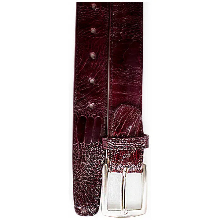 Men's Belvedere Belt Genuine Ostrich Leg up to Size 44 #2000 Dark Burgundy