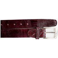 Men's Belvedere Belt Genuine Ostrich Leg up to Size 44 #2000 Dark Burgundy