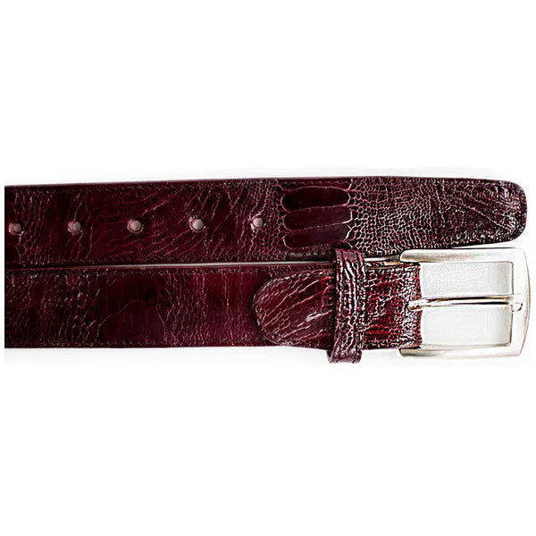 Men's Belvedere Belt Genuine Ostrich Leg up to Size 44 #2000 Dark Burgundy
