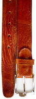 Men's Belvedere Belt Genuine Ostrich Leg up to Size 44 #2000 Burned Amber