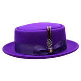 Mens Bruno Capelo Dress Hat Australian Wool Crushable Pork Pie Jazz PP110 Purple
