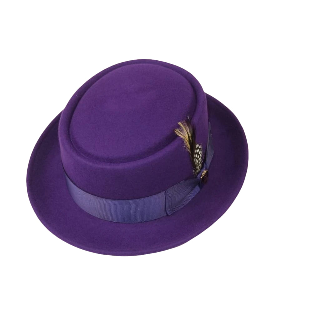 Mens Bruno Capelo Dress Hat Australian Wool Crushable Pork Pie Jazz PP110 Purple