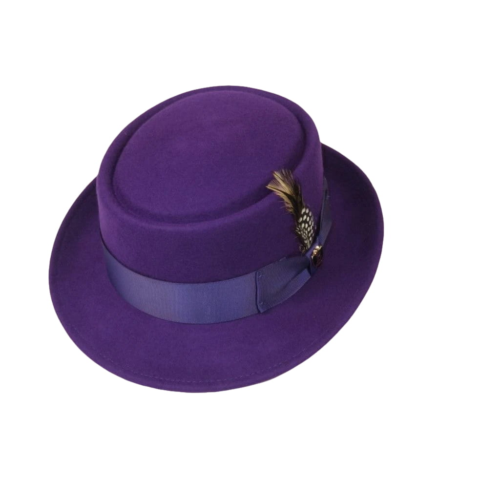 Mens Bruno Capelo Dress Hat Australian Wool Crushable Pork Pie Jazz PP110 Purple