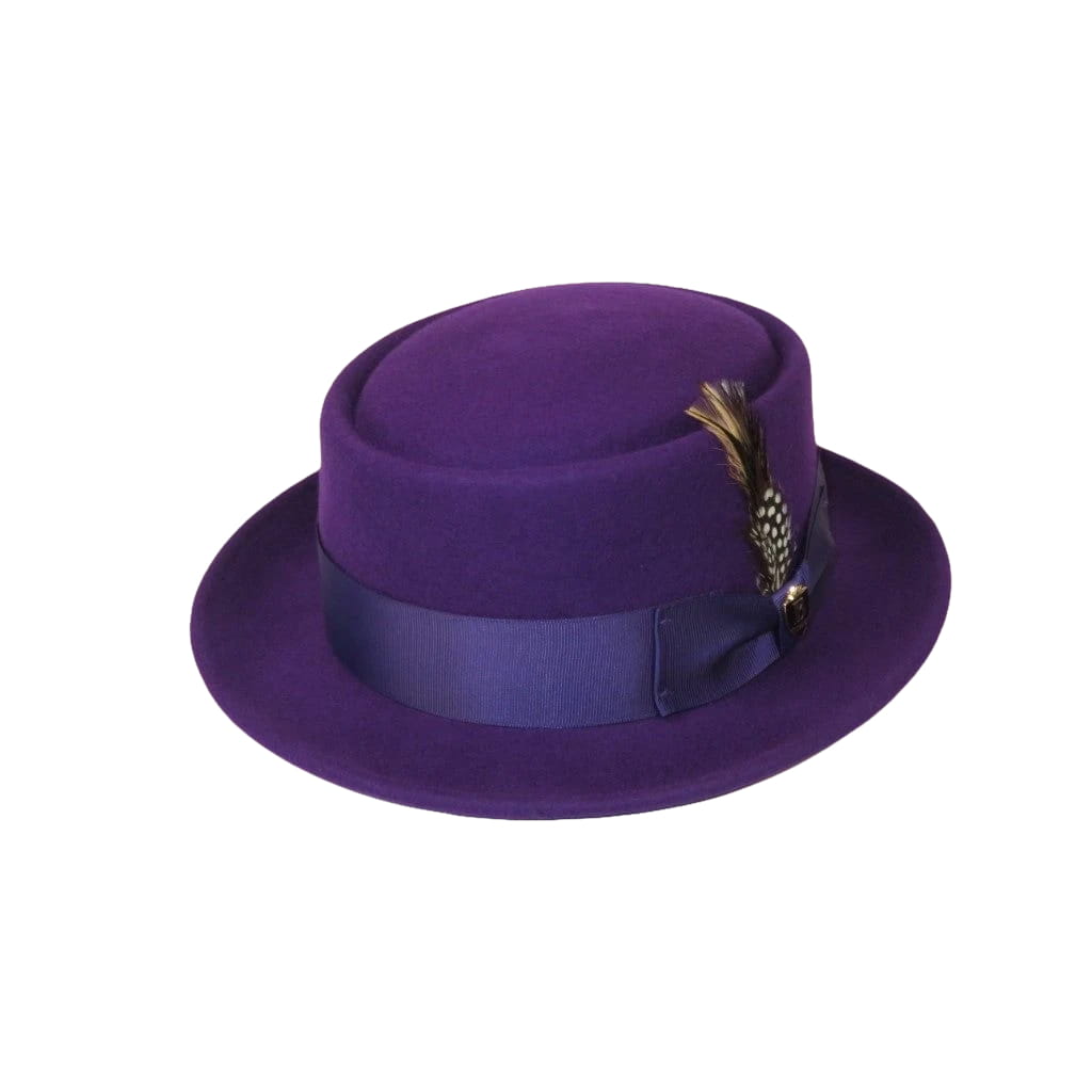 Mens Bruno Capelo Dress Hat Australian Wool Crushable Pork Pie Jazz PP110 Purple